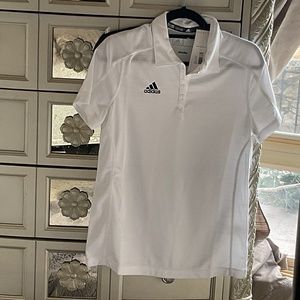 Adidas white 1/4 button